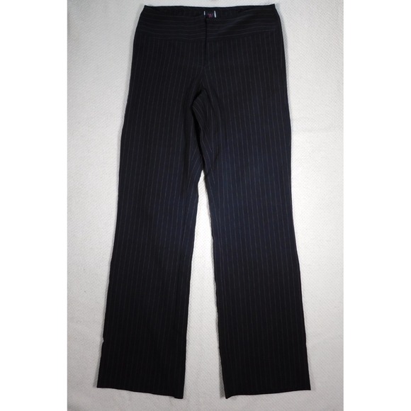 Women's Size 7 Dress Pants Black w/ Pink Pinstripe Wrapper - Picture 1 of 10
